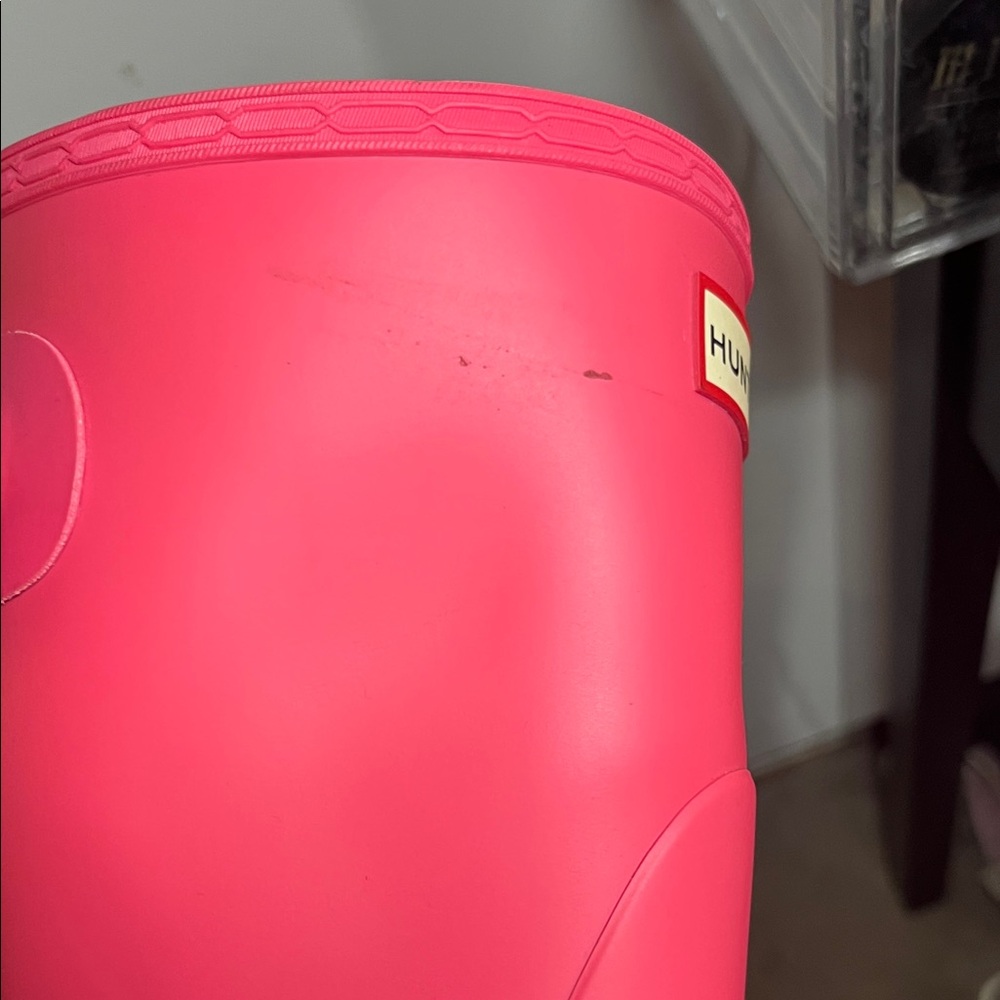 Hunter Original Mid Calf Rain Boot Bright Pink Wellington Waterproof Adjustable - Picture 12 of 13